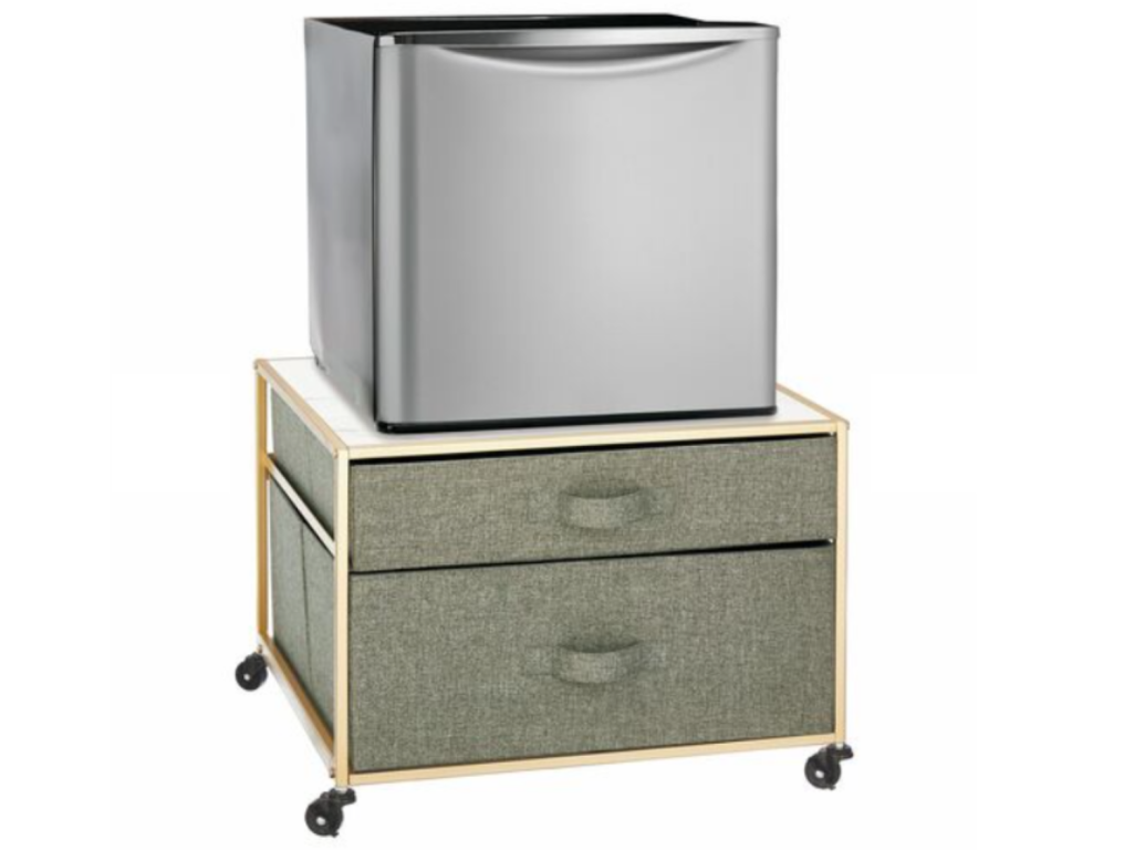 2 drawer rolling fridge cart