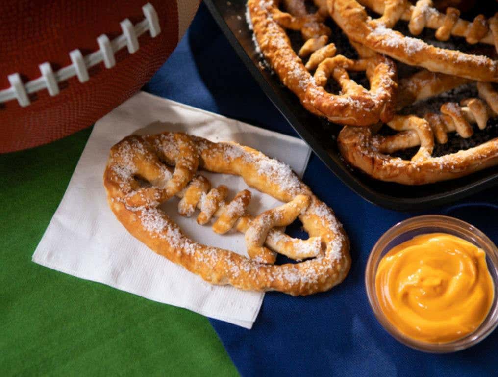 football pretzels for football party