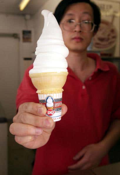 ice cream cone at Dairy Queen