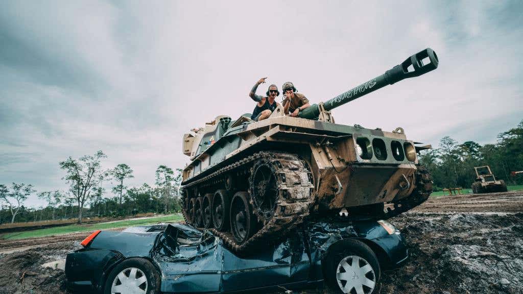 Drive a tank at Orlando Theme Park Tank America