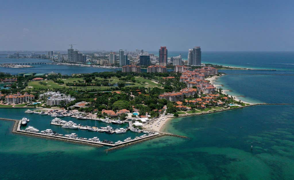 Fisher Island Miami Beach. A lot of northerners are moving to Florida.