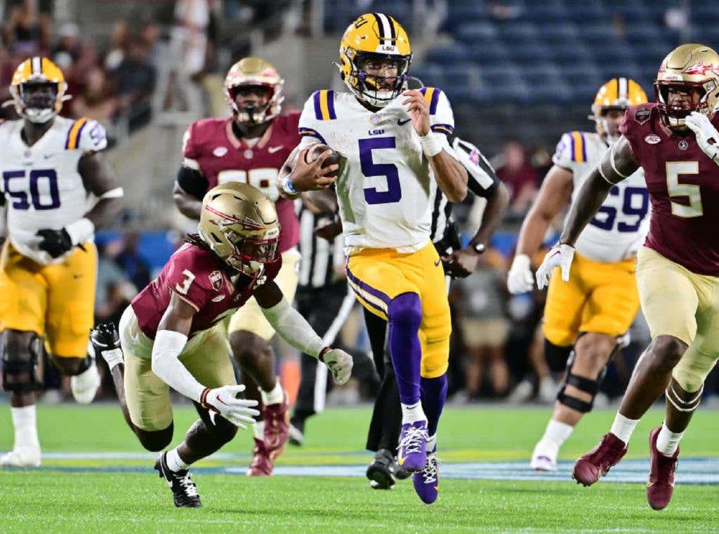 Image of players at a LSU v Florida State game.