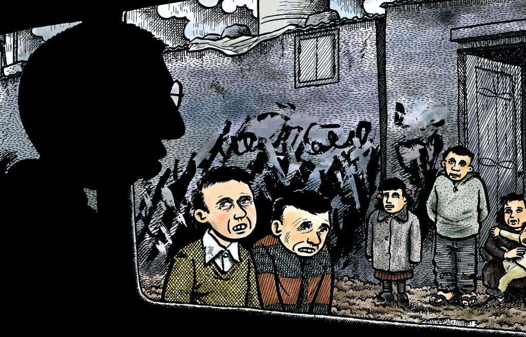 cover of the graphic novel "Palestine" by Joe Sacco