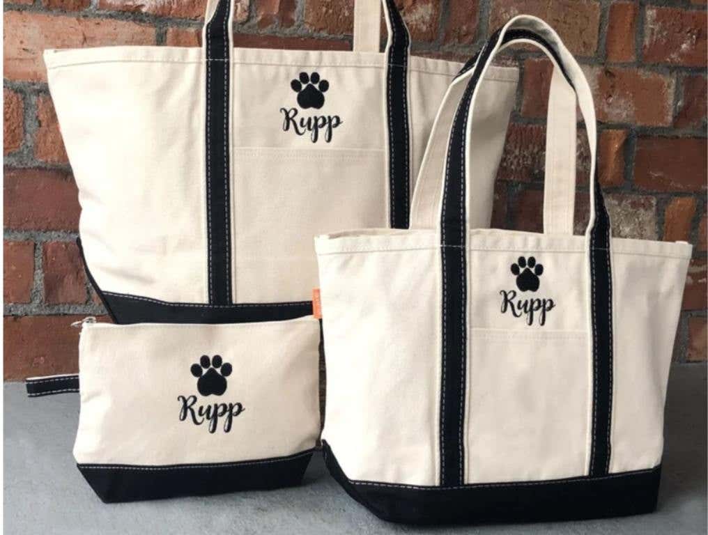 pet canvas tote bag