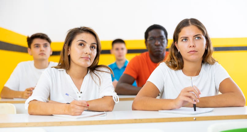 students paying attention in a classroom