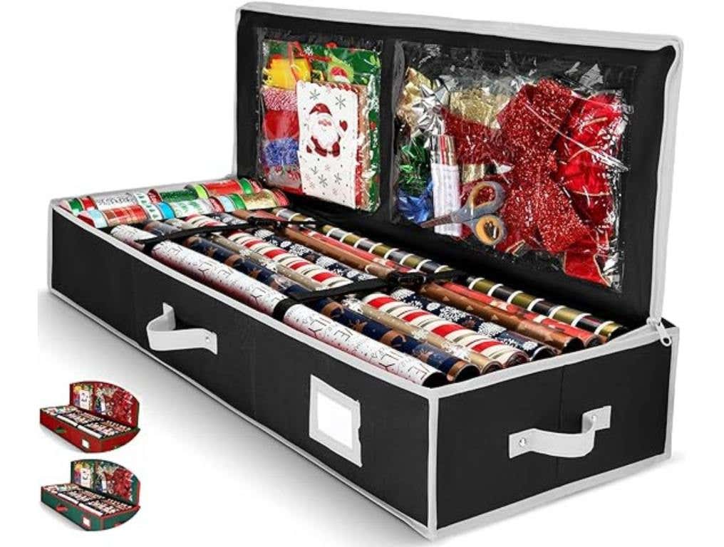 christmas wrapping paper organizer