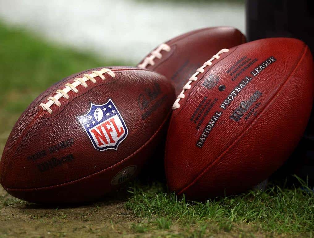 FRANKFURT AM MAIN, GERMANY - NOVEMBER 05: A detailed view of the NFL footballs prior to the NFL match between Miami Dolphins and Kansas City Chiefs at Deutsche Bank Park on November 05, 2023 in Frankfurt am Main, Germany. (Photo by Alex Grimm/Getty Images)