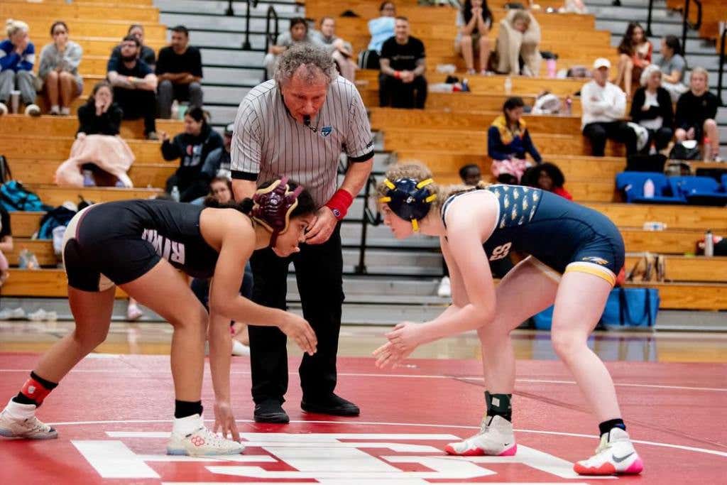 Reagan Thomas wrestling for Naples High