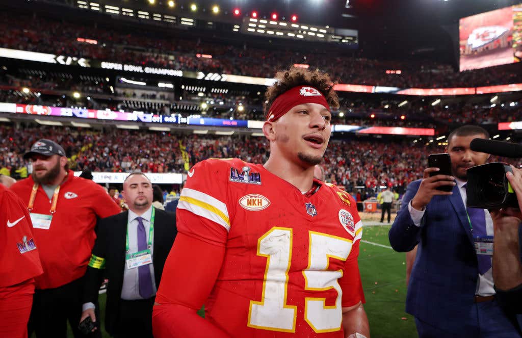 Patrick Mahomes #15 of the Kansas City Chiefs celebrates after defeating the San Francisco 49ers 25-22 during Super Bowl LVIII. Here's a look at the select 2024 NFL regular-season games that have been announced so far.