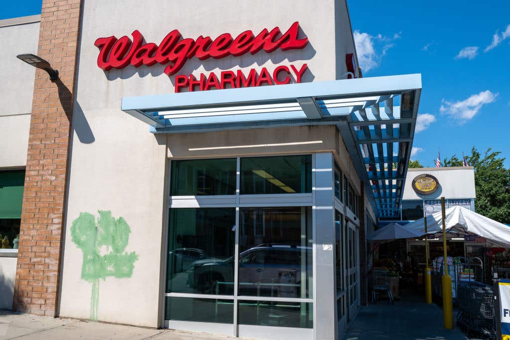 Walgreens store exterior on a sunny day.