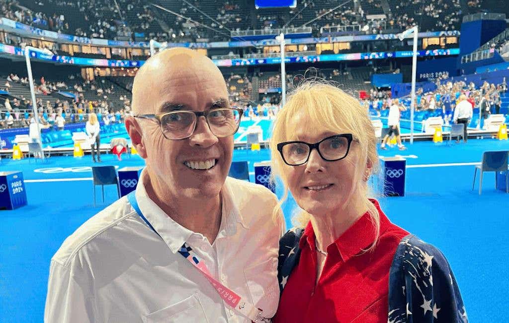 Jay and Rebecca Thomas at an Olympic event