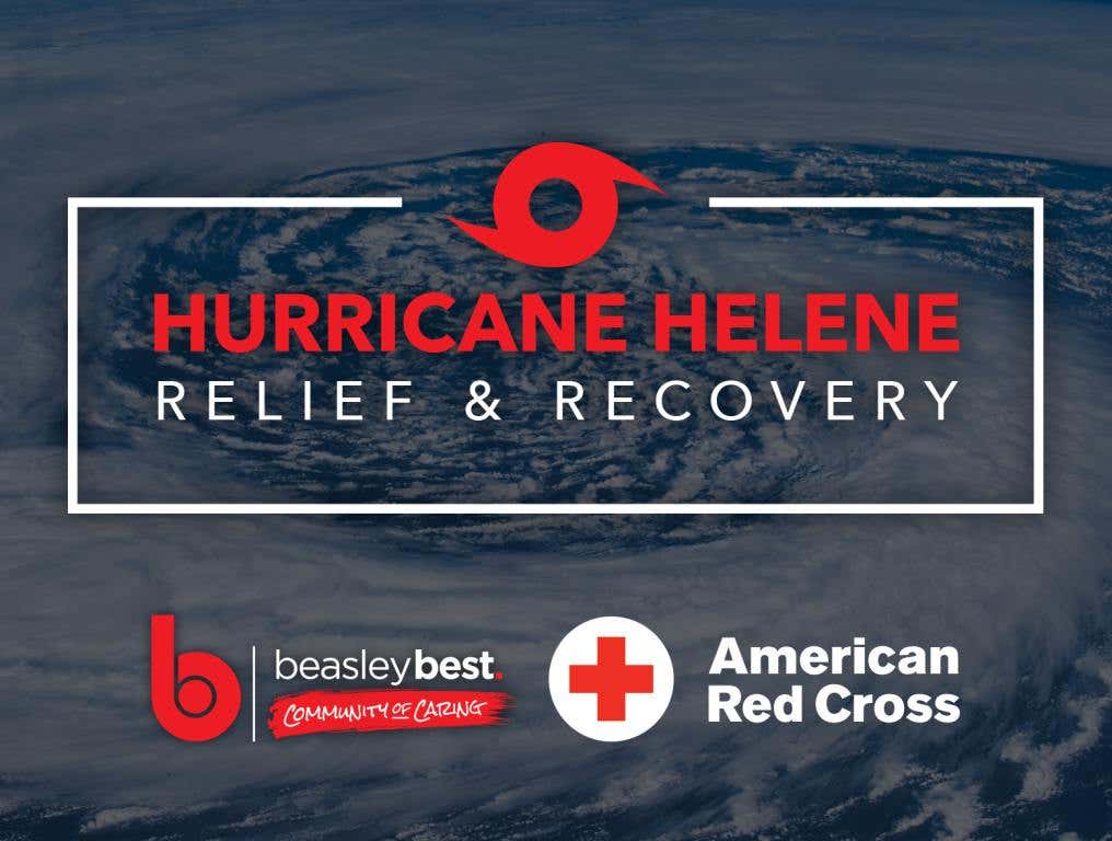 Hurricane Helene Relief and Recovery graphic with American Red Cross logo