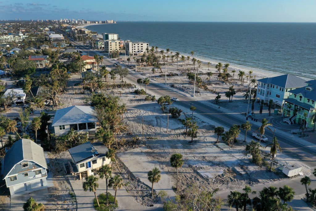 View of Fort Myers Beach as it slowly rebuilds after hurricane Ian