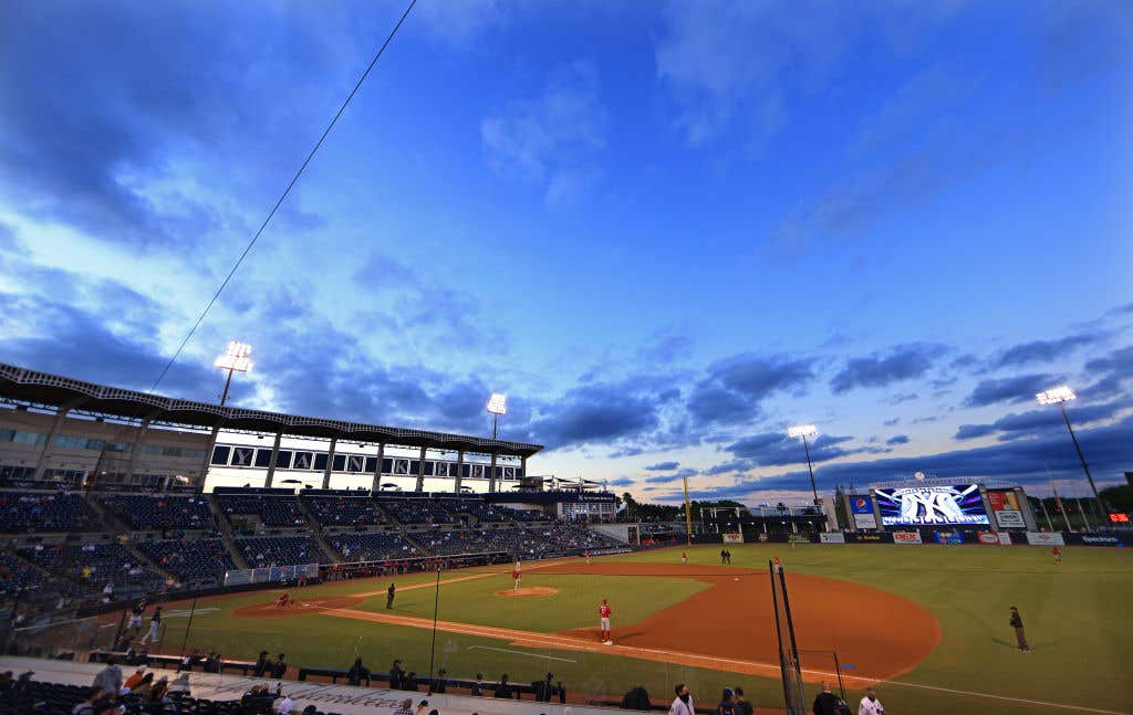 A general view of George M. Steinbrenner Field during a Spring Training game