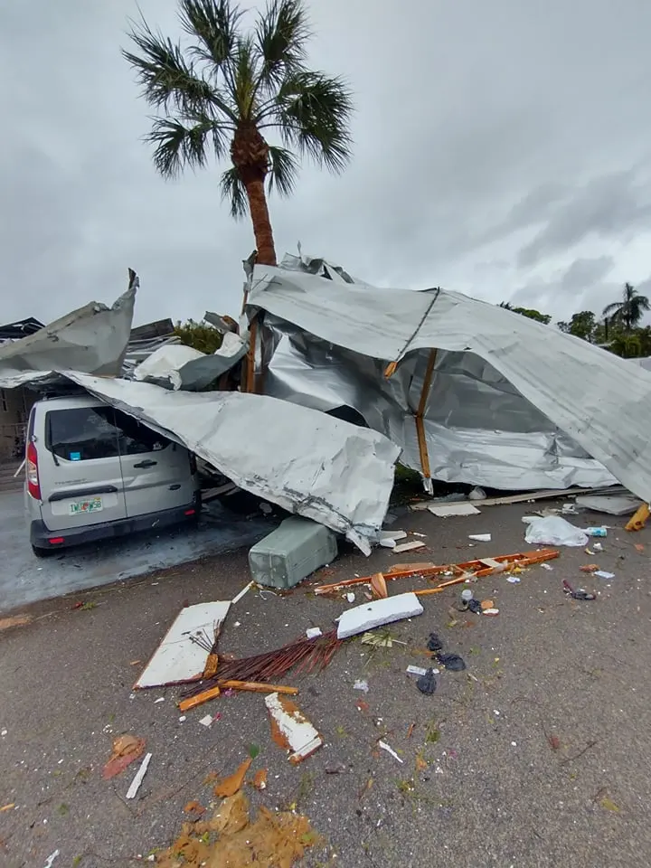 Fort Myers tornado damage.